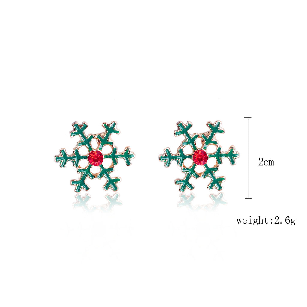 Snowflake Christmas Tree Earrings