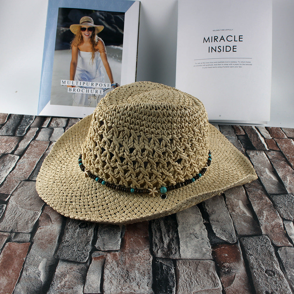 Hollow Design Western Cowboy Style Unisex Hand-made Hat