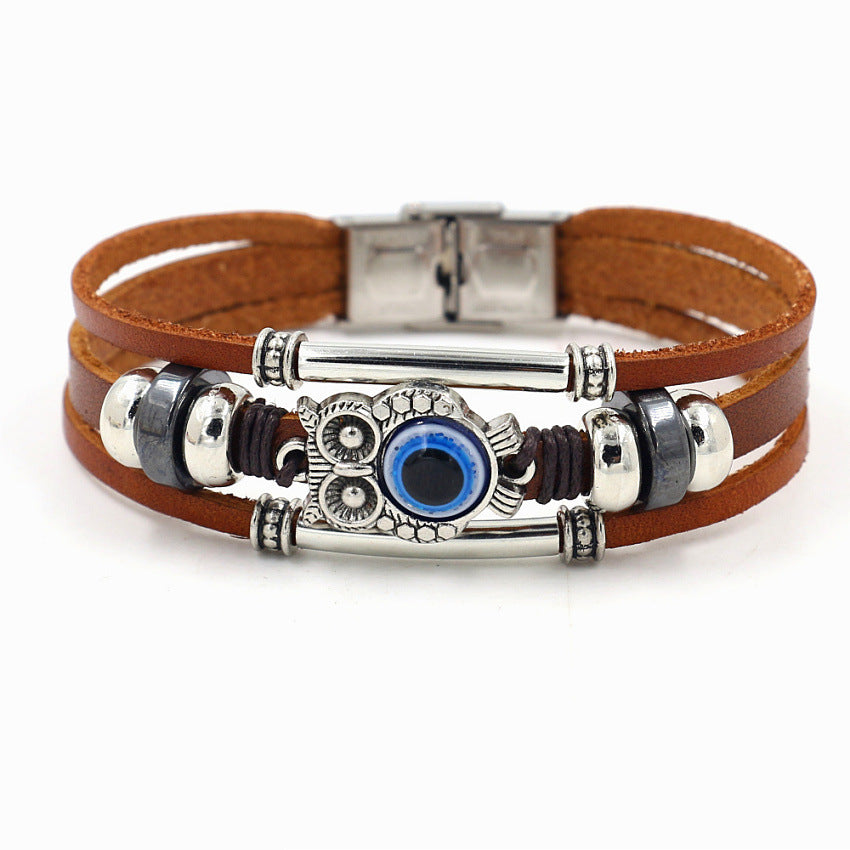 Bohemian-Style Bracelet Blue Eye Clear Beaded Bracelet Fashion Bracelet
